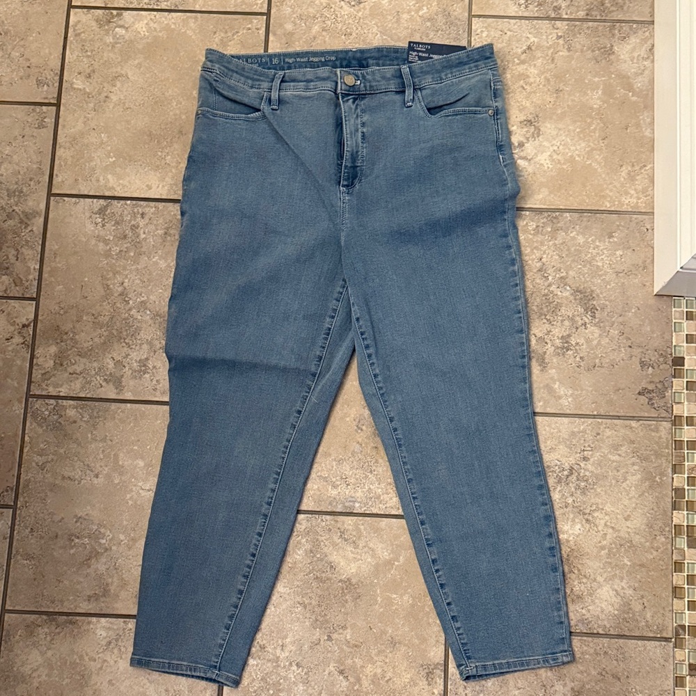 New Talbots Women's Light Blue High-waist Jegging Crop